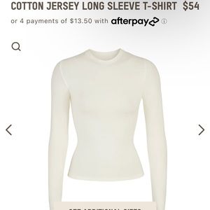 NWOT SKIMS Cotton Jersey Long Sleeve T-Shirt in Bone